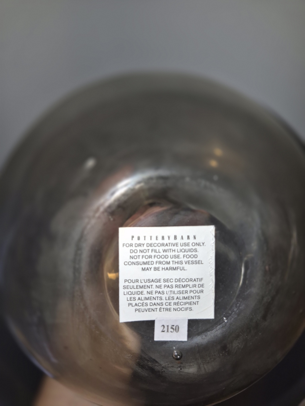 Pottery Barn Clear Globe Glass Vase - Picture 3 of 6
